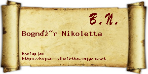 Bognár Nikoletta névjegykártya