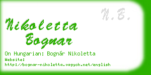 nikoletta bognar business card